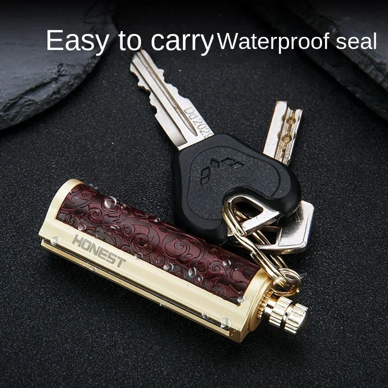 Portable Lighter Match Stick Camping Lighter Metal Waterproof Keychain Reusable Outdoor Camping Survival Tools Men's Gadgets