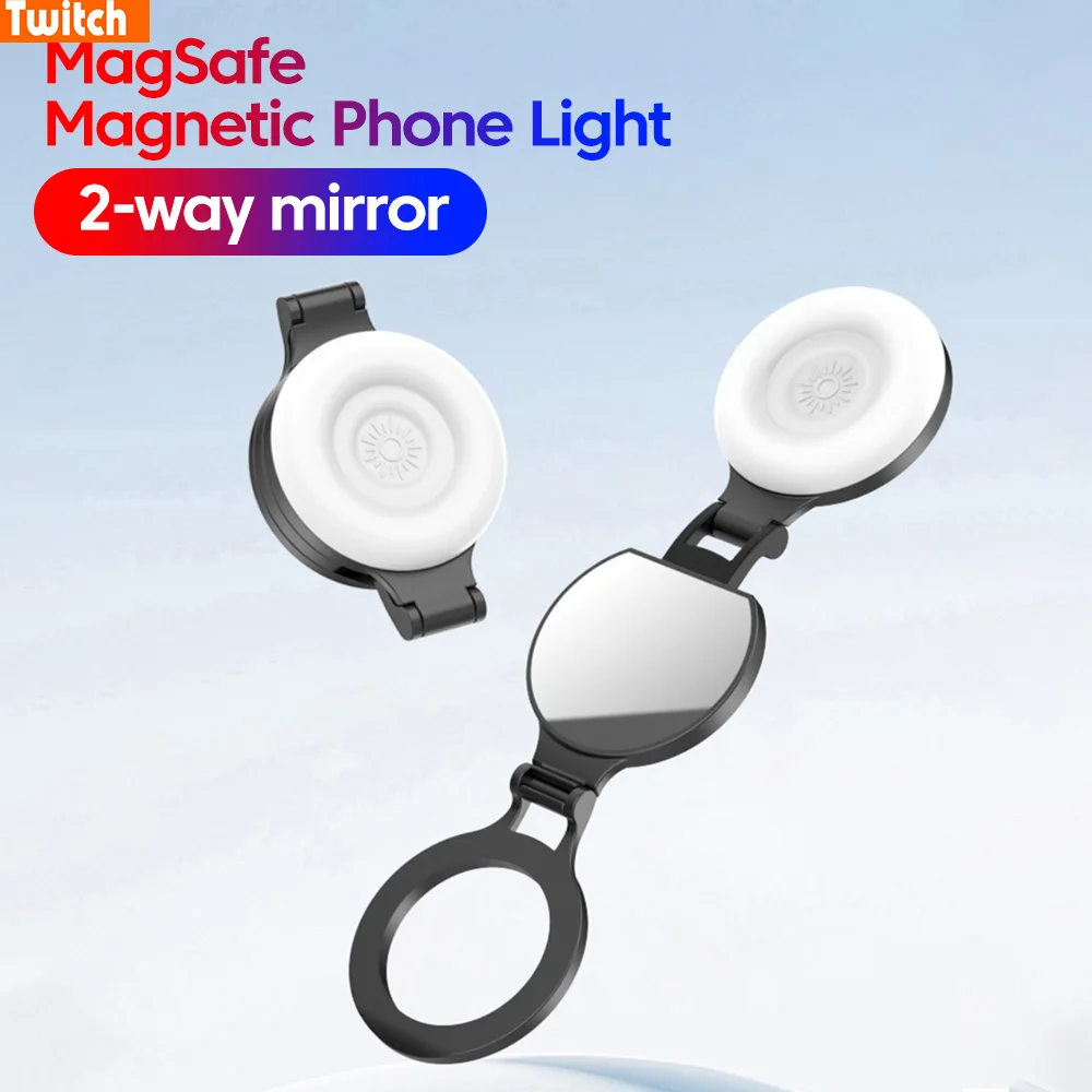 Magsafe Magnetic Phone Light Double-sided Mirror Foldable Magnetic Selfie Light Adjustable Light Phone Stand fill light bracket