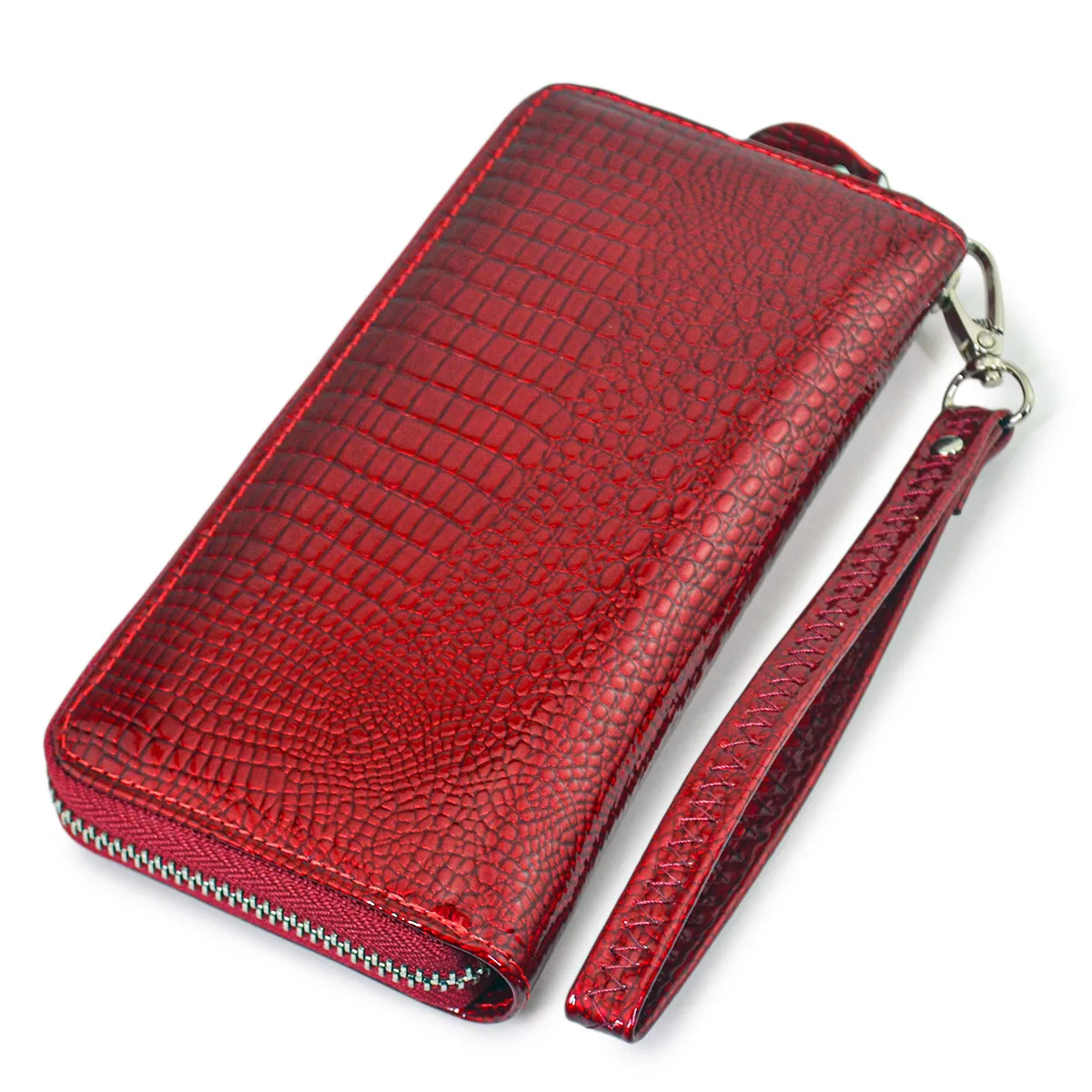 Fashion Women Wallets and Purses  Wristlet Wallets Female Zipper Long wallet Ladies ID Card  Coin Purse  Alligator Clutch
