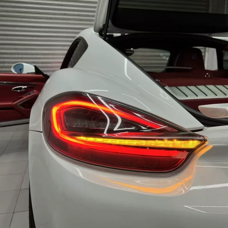 Car Taillight for Porsche Boxster 981 gts Modified Black Rear lamp tail light turn signal