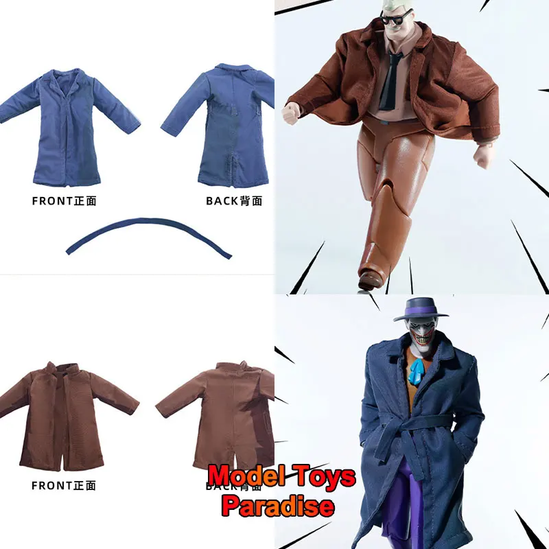 

1/12 Scale Men Soldier Gordon Sheriff Clown Long Sleeved Split Collar Coat Jacket Model Clothes Fit 6inch Action Figure Body