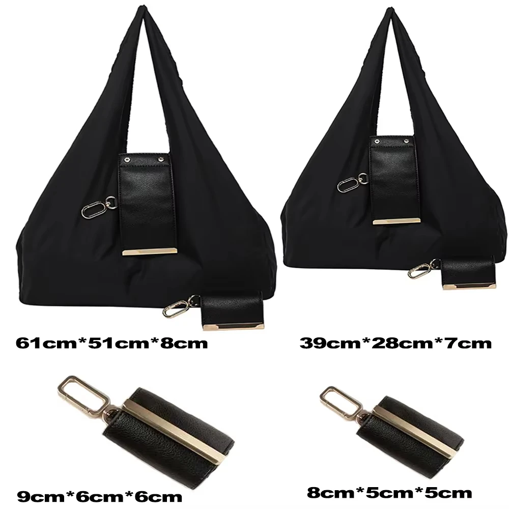 Eco-Friendly Reusable Mini Keychain Tote Bag with Key Ring - Large Capacity Lightweight Foldable Shopping Bag Expandable