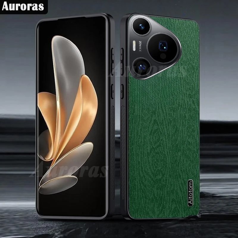 Auroras For Huawei Pura 70 Pro Plus Cover Business Tree Grain Pattern Leather Matte Shell For Huawei Pura 70 Ultra Phone Case