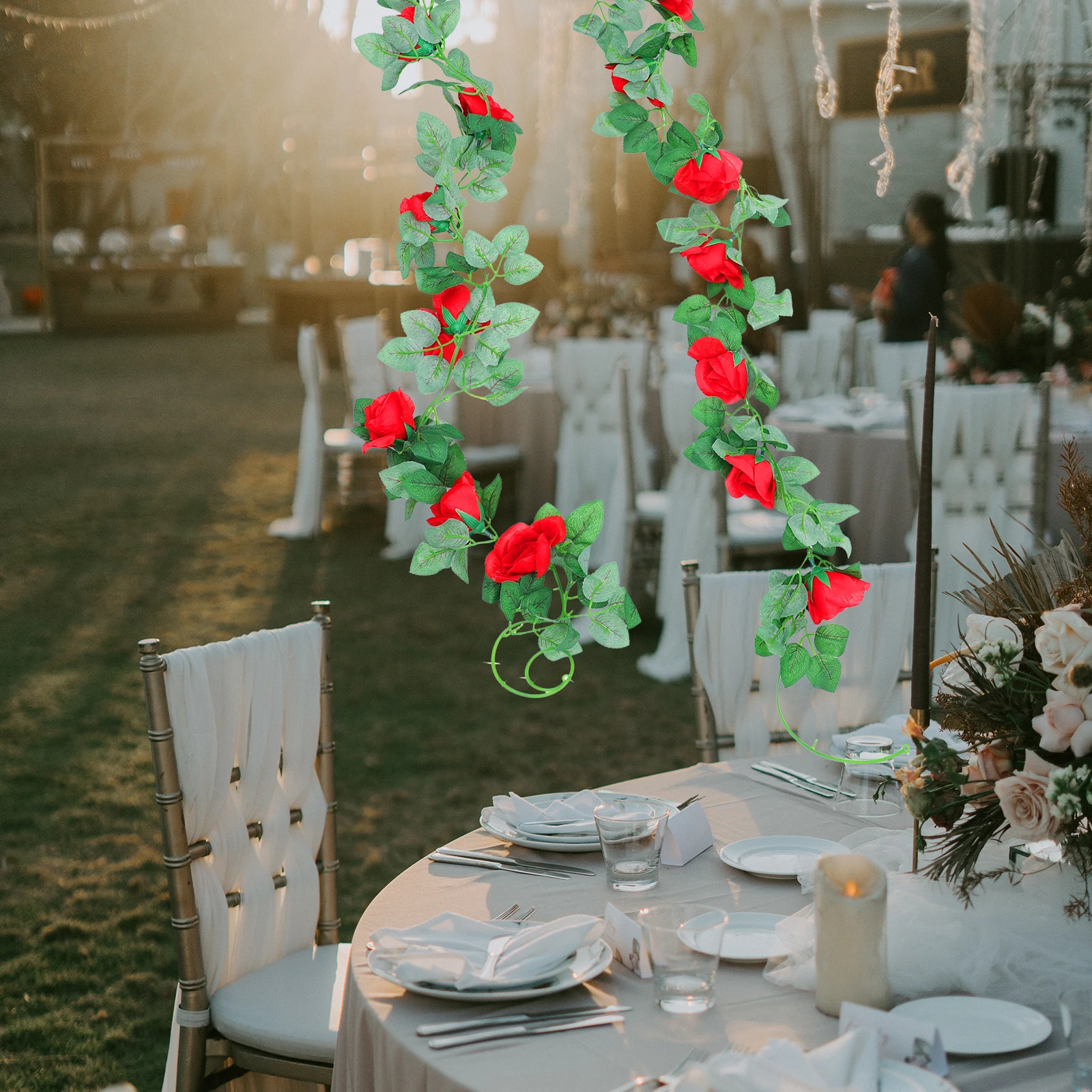 

1pc Artificial Rose Flower Garland for Valentine Home Party Wedding Christmas Rattan Flower Decoration DecorWidely Application