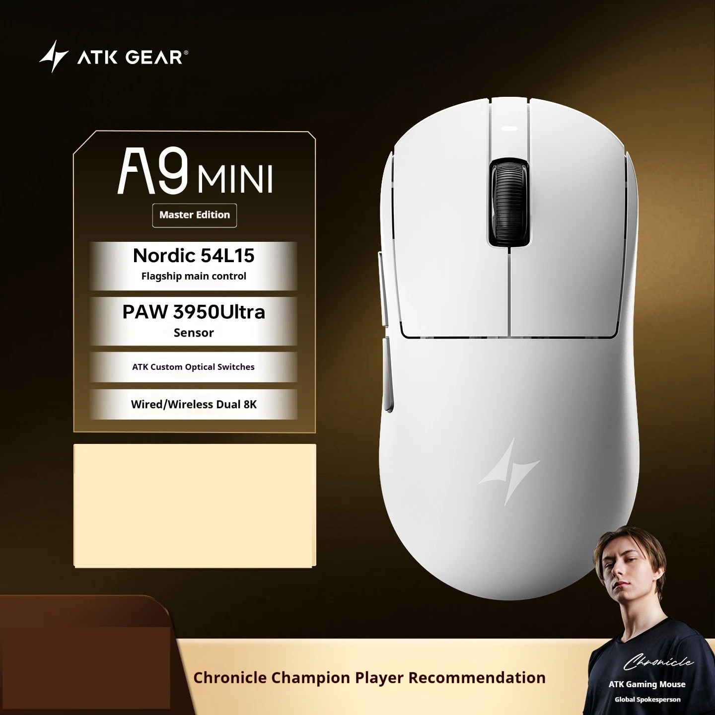 Atk A9 Mini Mouse Master Version Bluetooth Wireless Tri-Mode