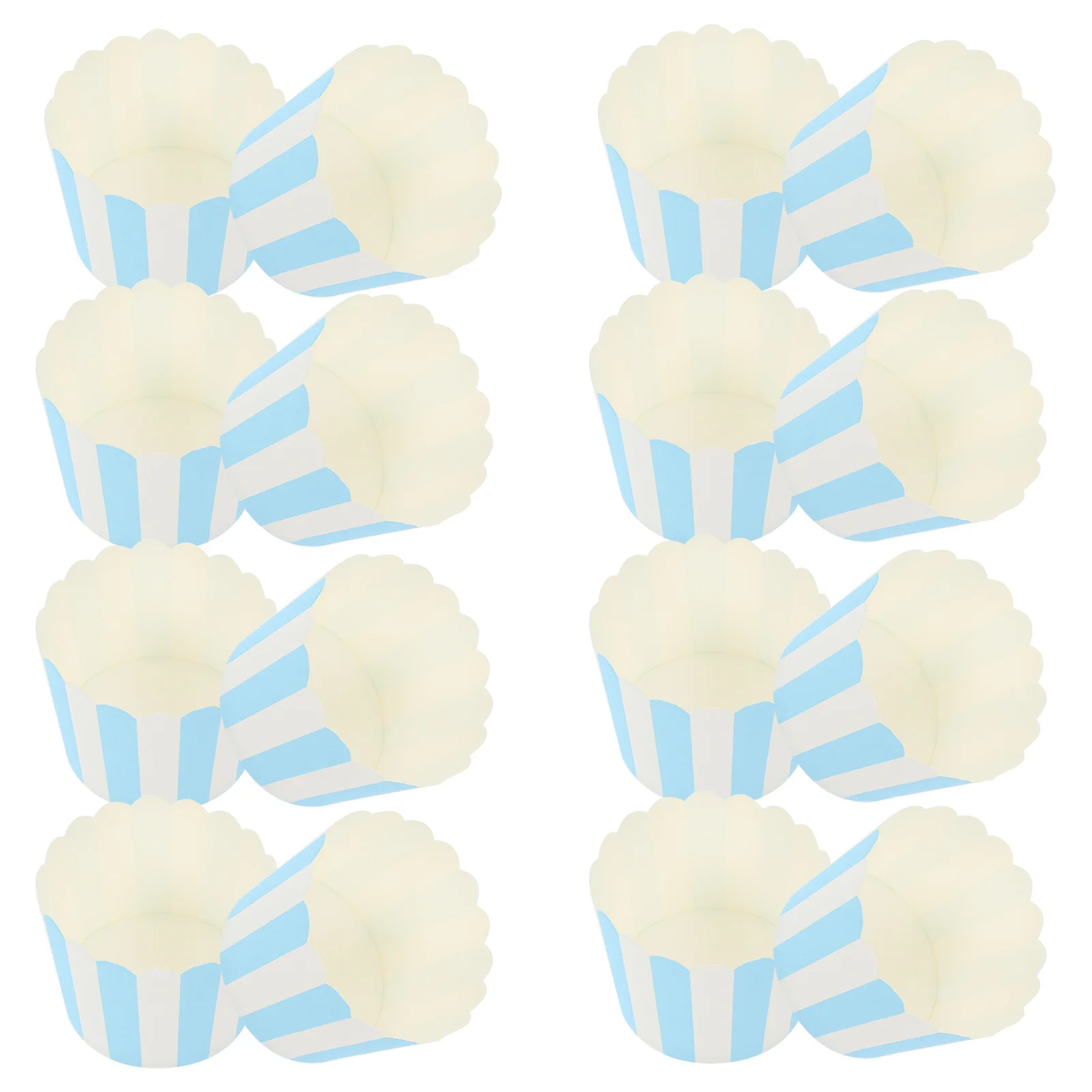 

50pcs Blue White Stripe Paper Cupcake Cups Baking Muffin Liners Heat Resistant Non-Stick Disposable Cake Decorations For