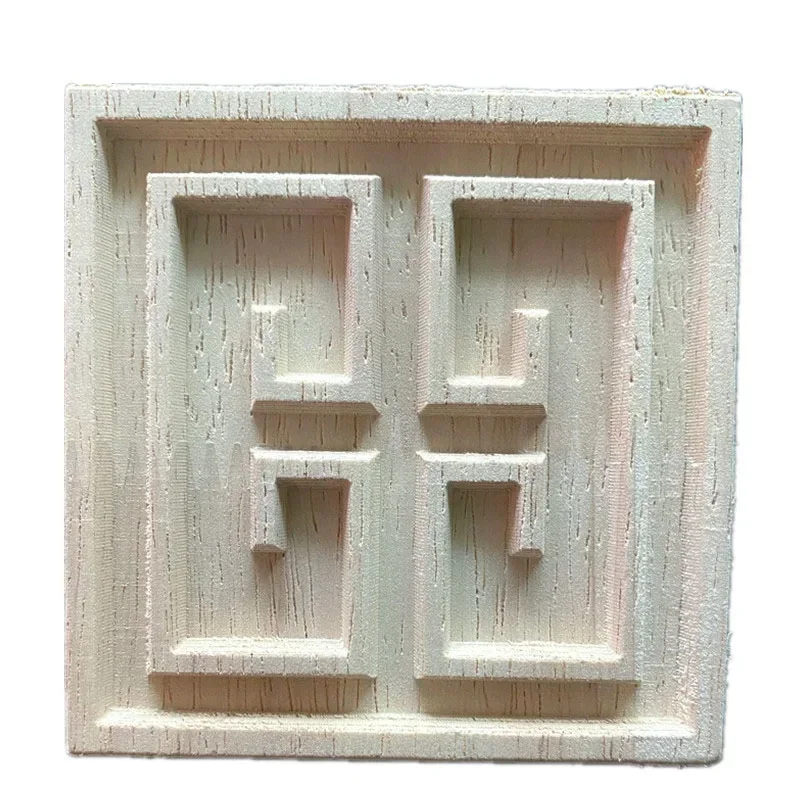 6cm Carving Natural Wood Appliques for Furniture Cabinet Unpainted Wooden Mouldings Decal Vintage Decoration Accessories