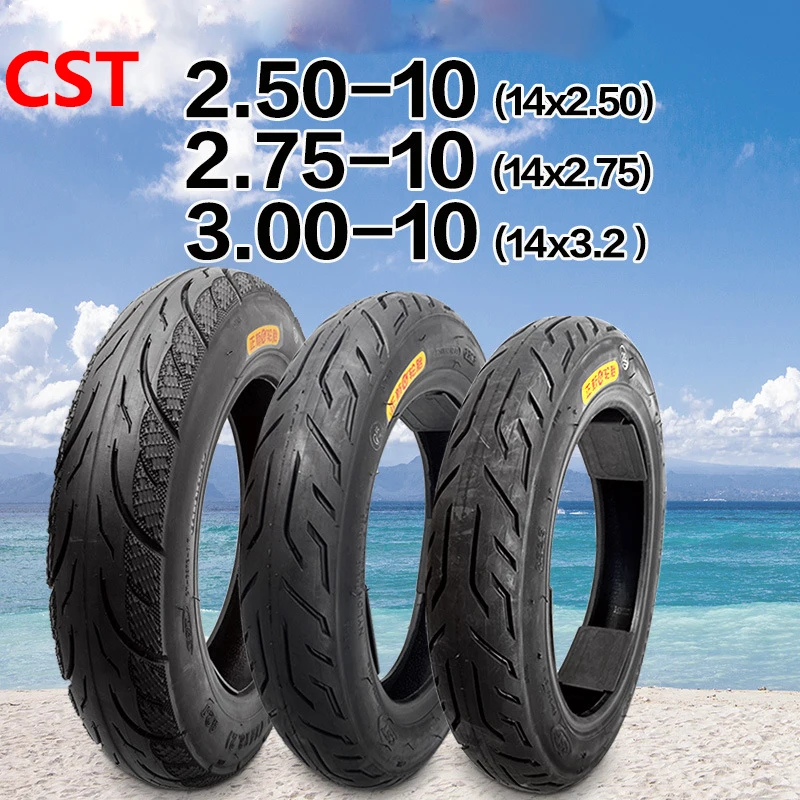 

CST 2.50-10 2.75-10 3.00-10 Rubber Vacuum Tire Upgraded Thicken Vacuum Tire for Motorcycle Electric Bike Electric Scooter