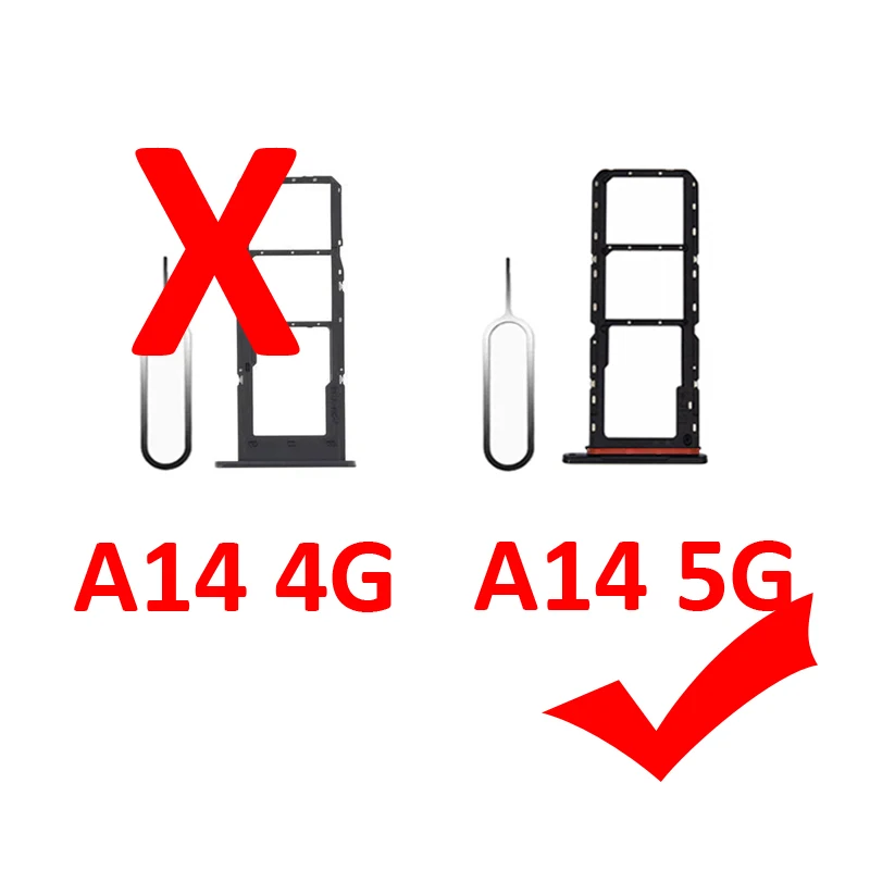 For Samsung Galaxy A14 5G A146 A146B A146P A146U Phone SIM Tray Micro SD Chip Card Slot Drawer Holder Pocket Parts Black