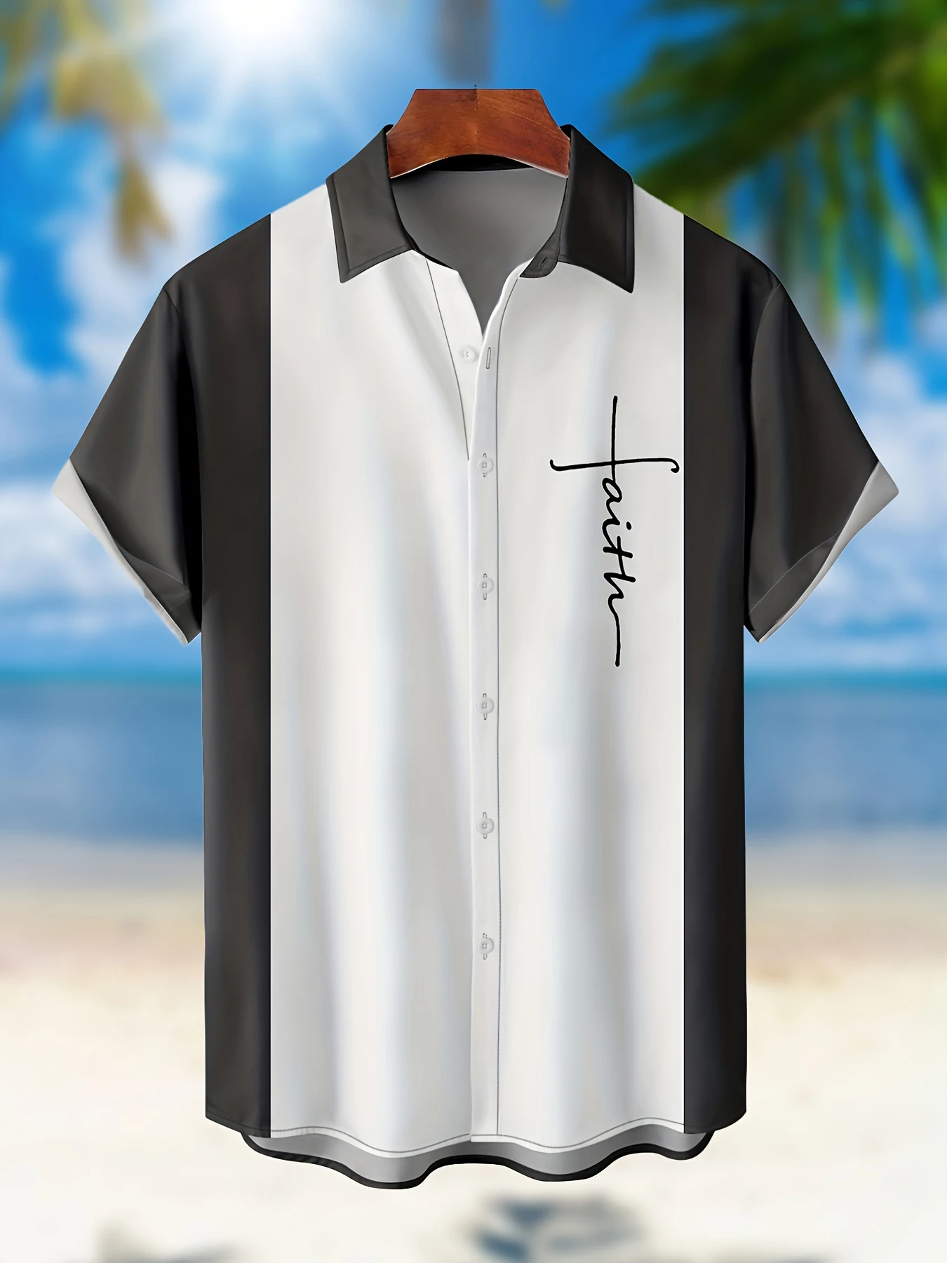 

Summer Men's Short Sleeve Shirt Simple Standing Collar Oversized T Shirt Breathable Loose Youth Basic Button Down Shirt For Men