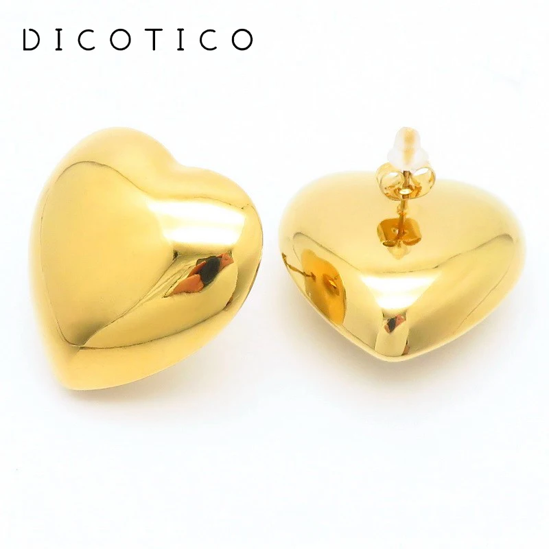 Trendy Heart Hollow Drop Earrings For Women Girl Gold Silver Rose Gold Color Stainless Steel Stud Earrings Mujer Luxury Jewelry