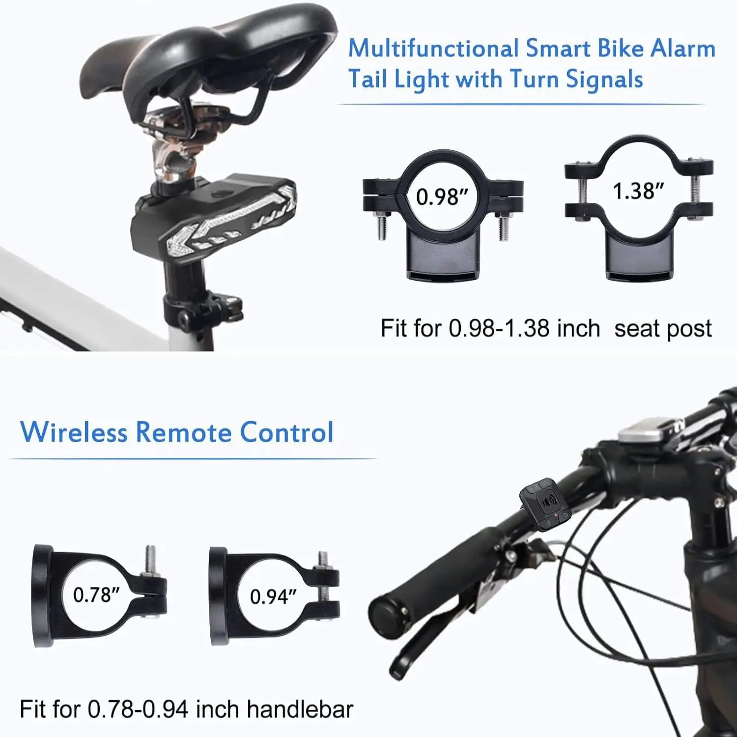Bike Turn Signals, Turn Signal Kit for Ebike, Bike Turn Signals Front