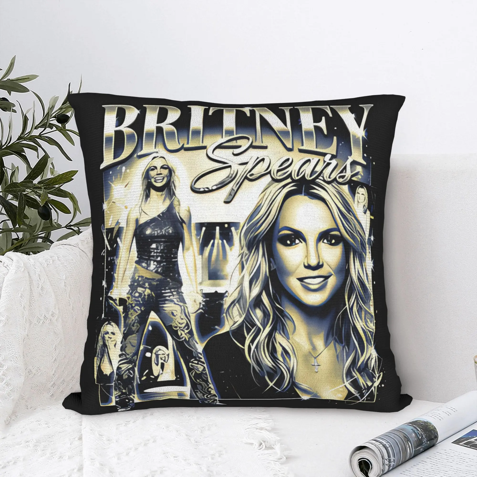 Singer B-Britneys Spears Pillow Cover  Soft Cushion Cover Retro Trendy Pillow Case For Living Room Chair