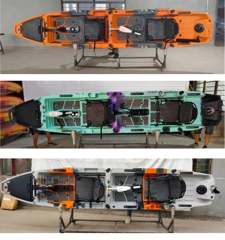 

LSF KAYAK Adjustable Pedal Drive Kayak for Fishing, 3-Piece Modular Design, Transparent Hull & Waterproof Phone Pouch