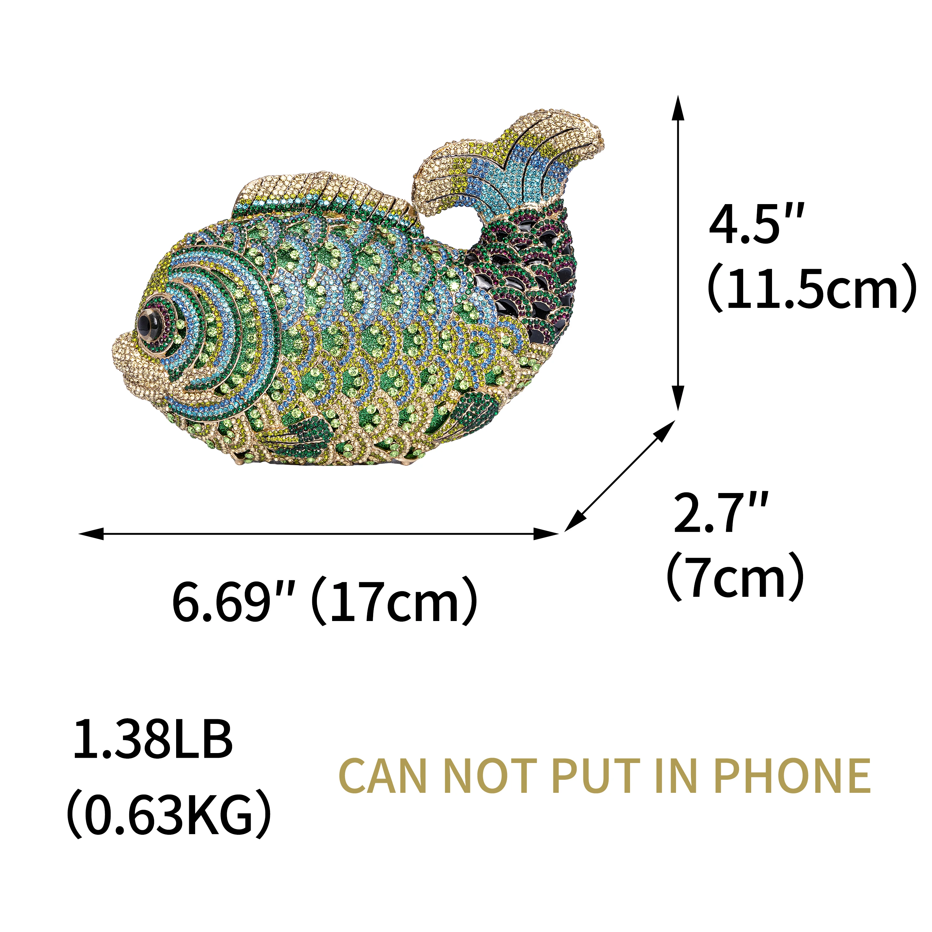 Luxury Fish  Women Rhinestones Purse Evening Bags Diamond Metal Clutches Bags Wedding Party Minaudiere Purses and Handbags