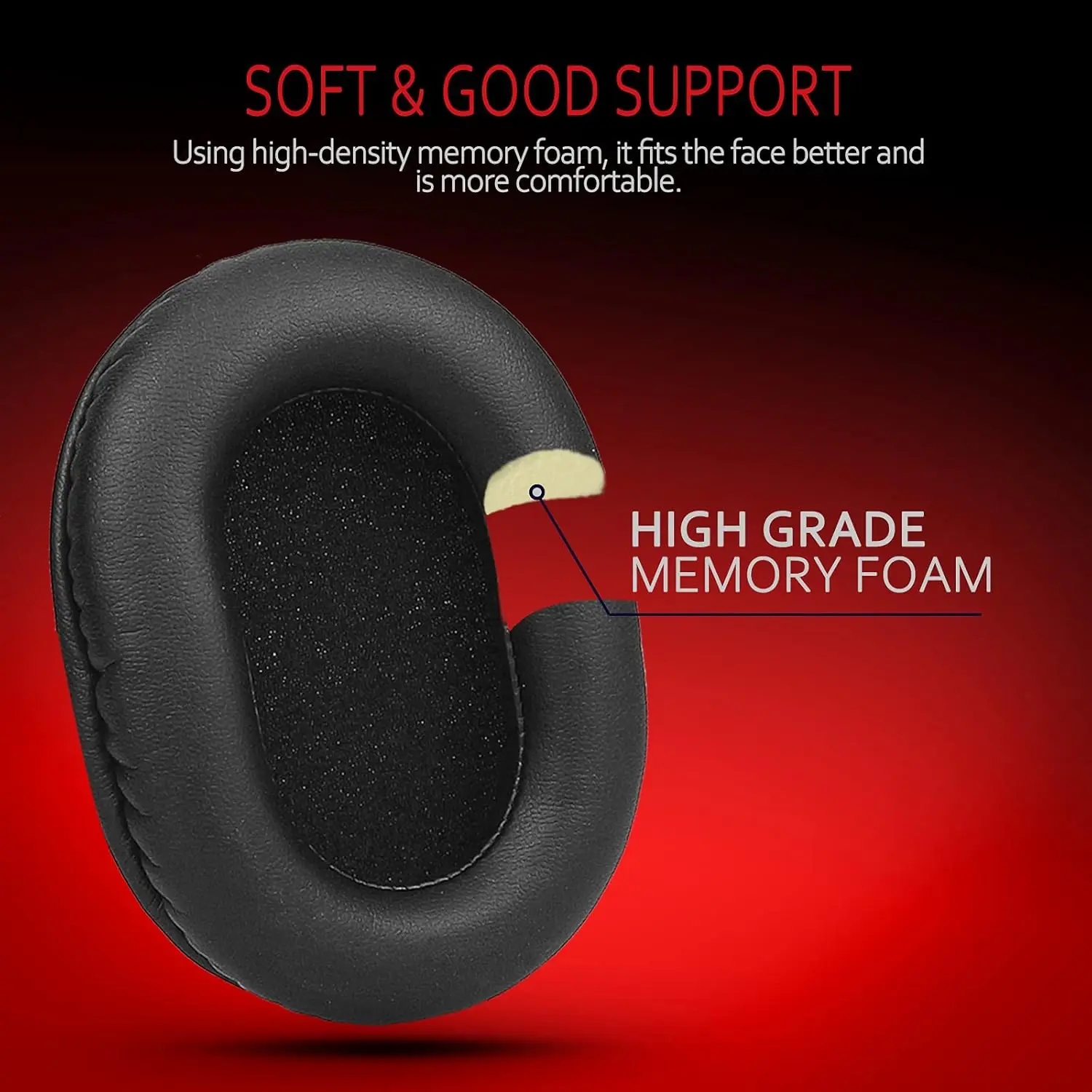 Almofadas de substituição profissionais MDR-V6 para Sony MDR-7506, compatíveis com Sony MDR-V6 MDR-V7 MDR-CD900ST, couro mais macio