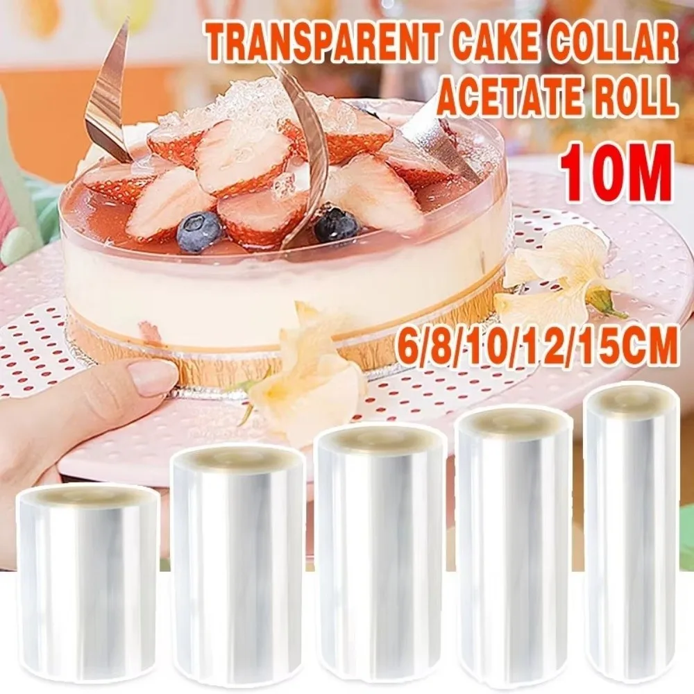 10m/Roll Cake Collars DIY Cake Decoration Mousse Cake Surround Film Transparent Acetate Surround Films for Chocolate Mousse Cake