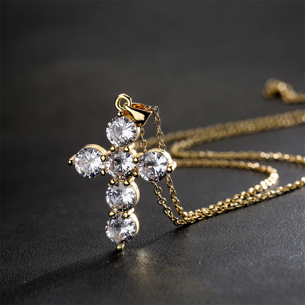

Classic Pendant Lobone Chain Copper Microset Zirconia Gold Plated Nelace Faion Jewelry Accory