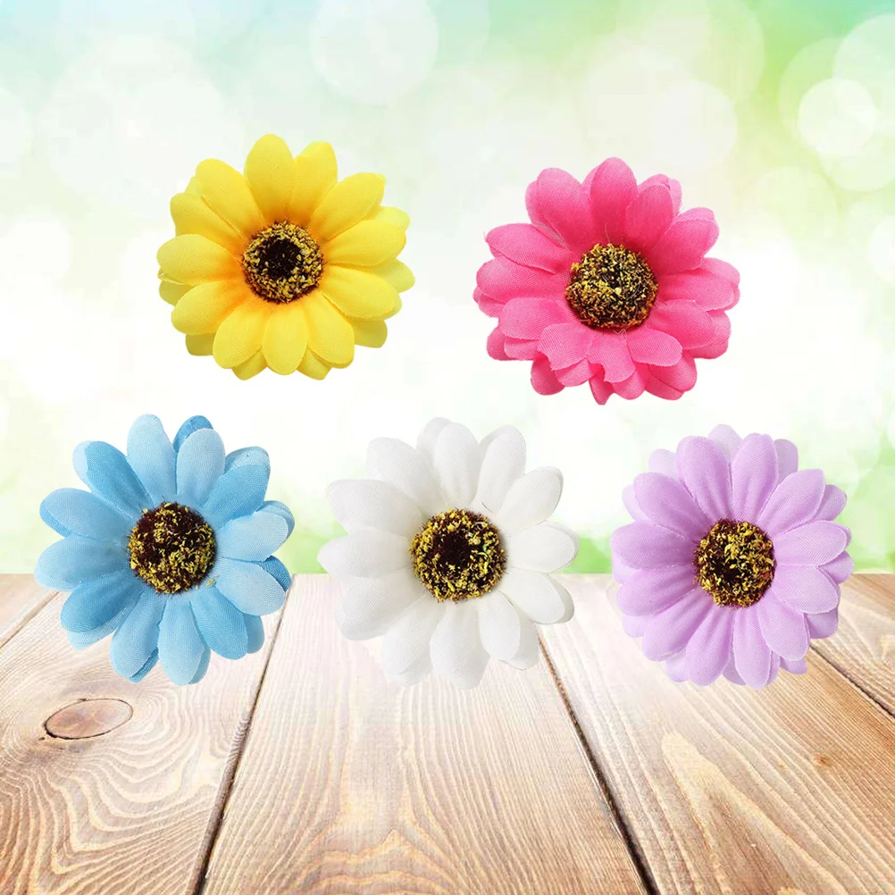 

10Pcs Bohemia Flower Hair Clips Exquisite Sunflower Barrette for Women Girls White Yellow Red Purple Rosy Light Blue Summer