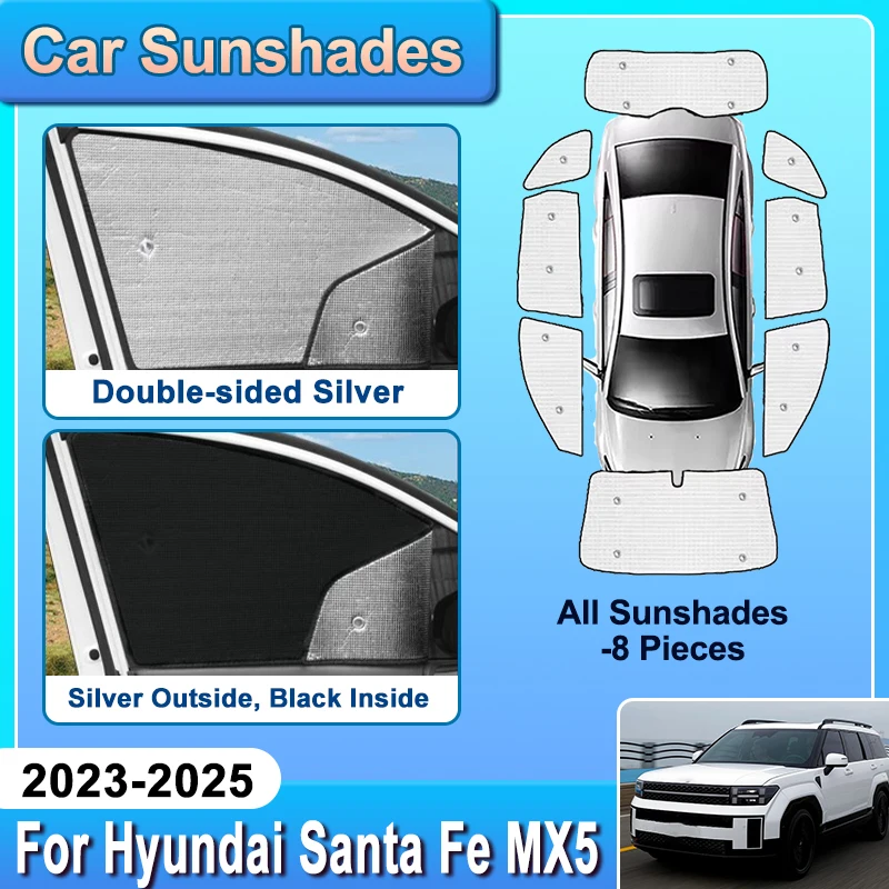 

For Hyundai Santa Fe MX5 2025 2023 2024 Car Sun Shade Cover Front Side Window Privacy Blind Shading Sun Visor Covers Accessories