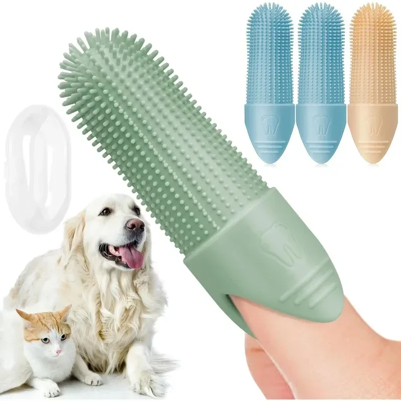 360° Cleaning Finger Toothbrush for Dogs, Food Grade Silicone Dog Finger Toothbrush, Toothbrush for Dogs Cats Dental Care