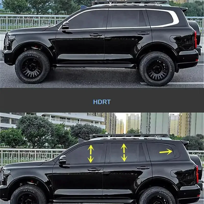 

For GWM Great Wall Tank 500 2022 + Car Style Black Window Strip Frame Protector Decoration Accessories Glass Trim Molding Cover