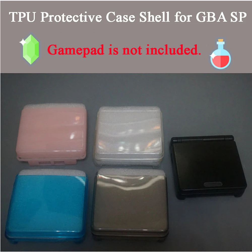 

10 pcs Transparent TPU Gamepad Protective Case For GBA SP Console Shell Protection Case Cover for Gameboy Advance SP Accessories