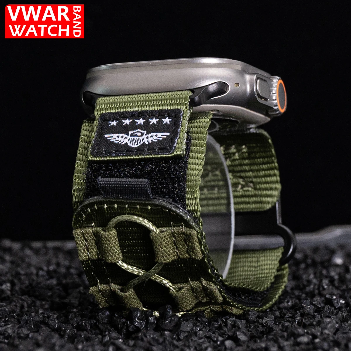 

Tactical Strap for Apple Watch Ultra 3 2 1 Bands 49mm Sport Loop Band with Metal Connetor for iWatch Series 11 10 9 8 7 6 5 SE