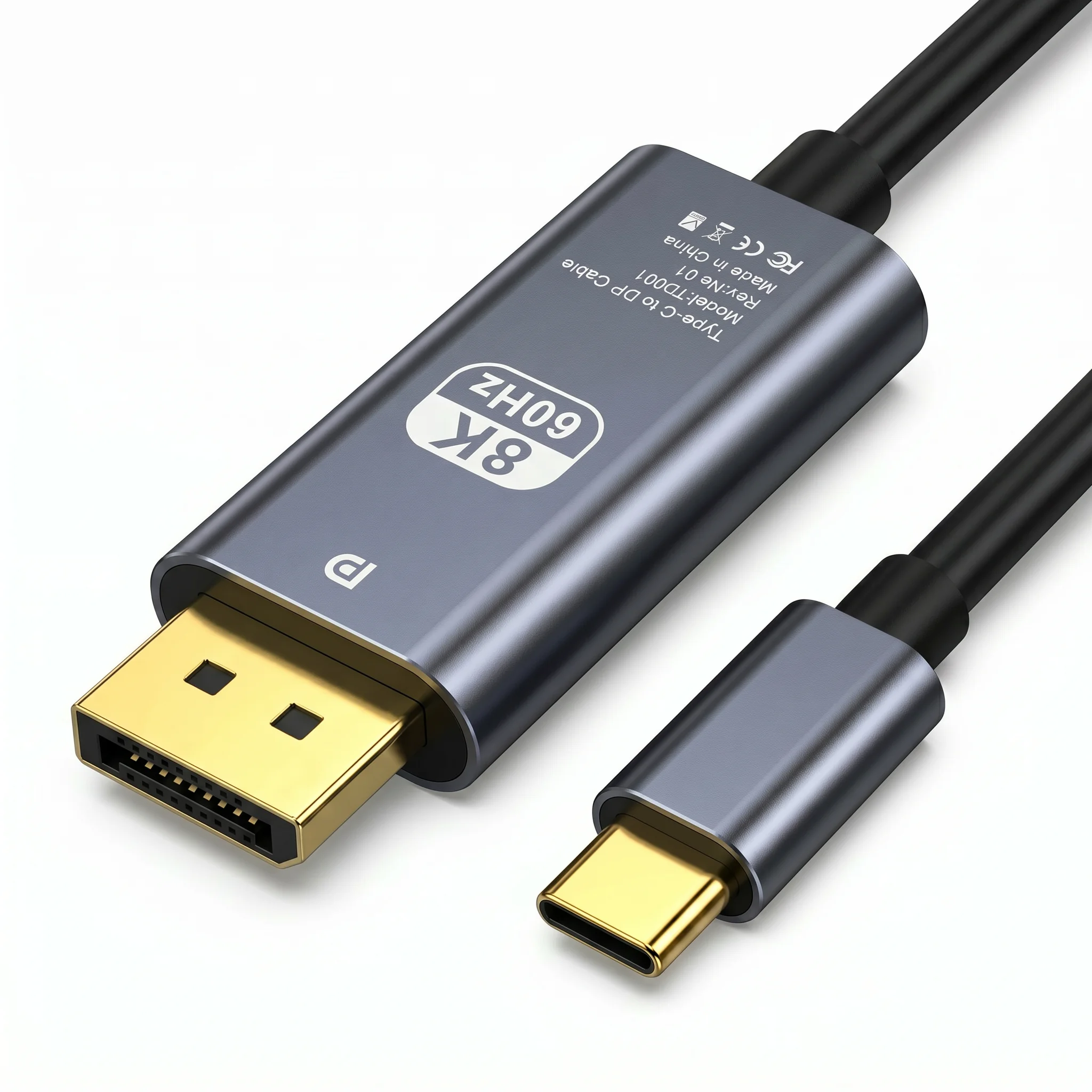 8K60Hz USB C(Thunderbolt 3/4 Compatible) to DP Cable Type-C to Display Port Adapter Cable for Macbook Pro Dell XPS Samsung S23