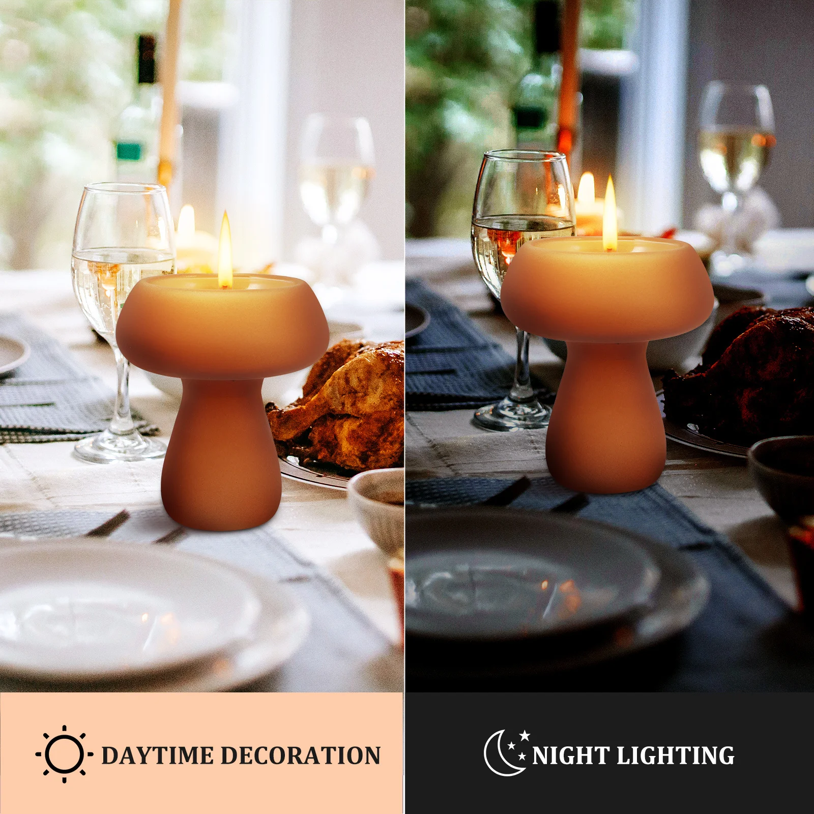 

Mushroom Shaped Glass Holder Elegant Table Stand for Room Restaurant Decorative Home Gift Room Candlestick