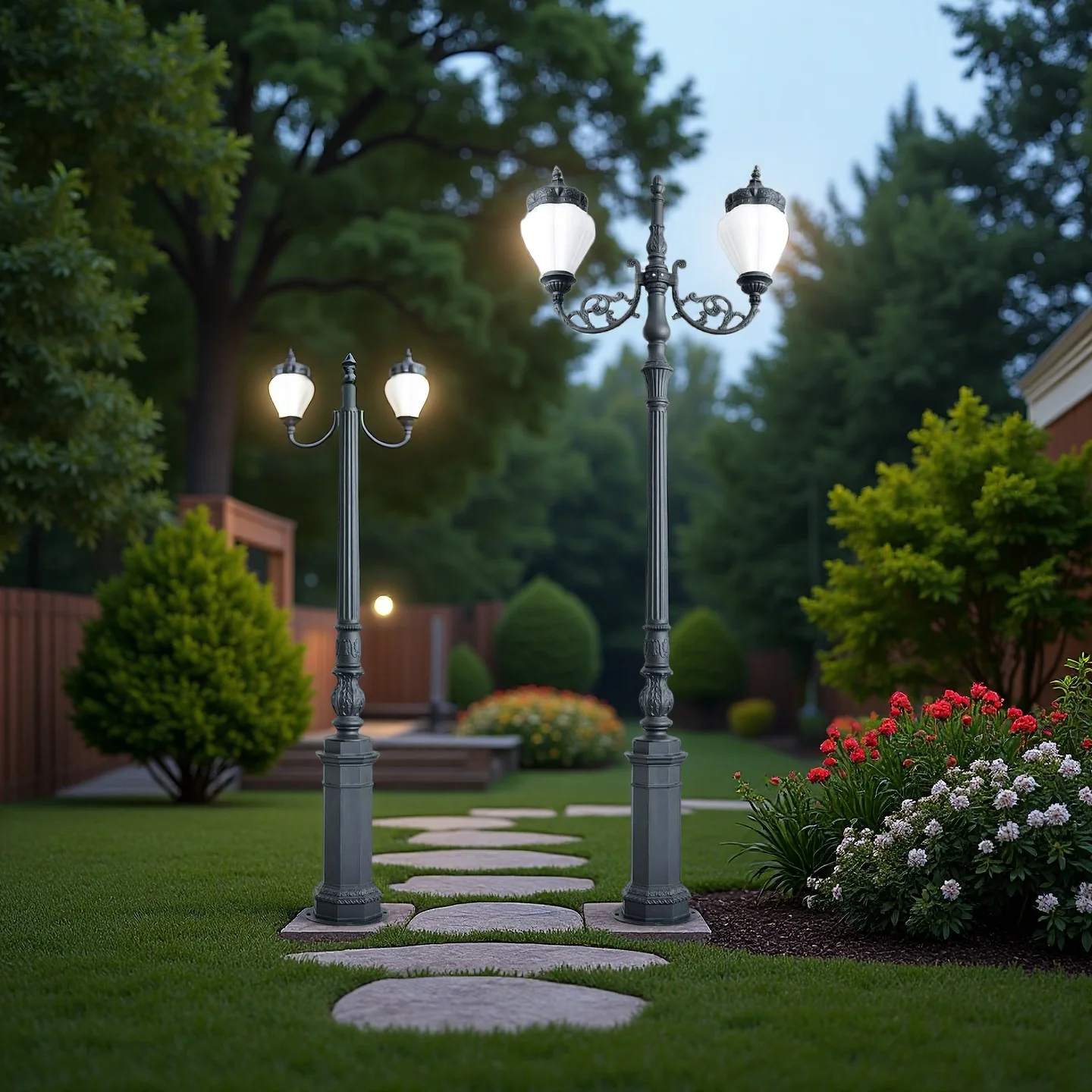 

Antique Landscape Aluminum LED Garden Street Light Pole IP65 Rating AC Power 6000K Daylight Remote Control for Villa Lighting