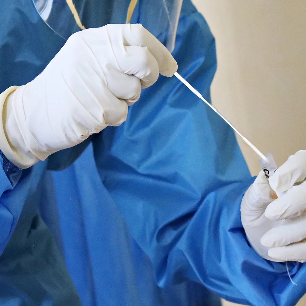 120pcs One-time Sampling Sticks Disposable Nasal Flocking Swabs Disposable Nasal Swabs Professional Specimen Collecting Swabs