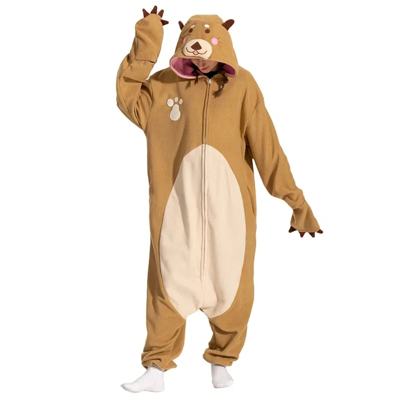 Eleimos Halloween onesie sea beaver for women men adult animal kigurumis pyjamas cartoon pajama homewear cosplay costume B12