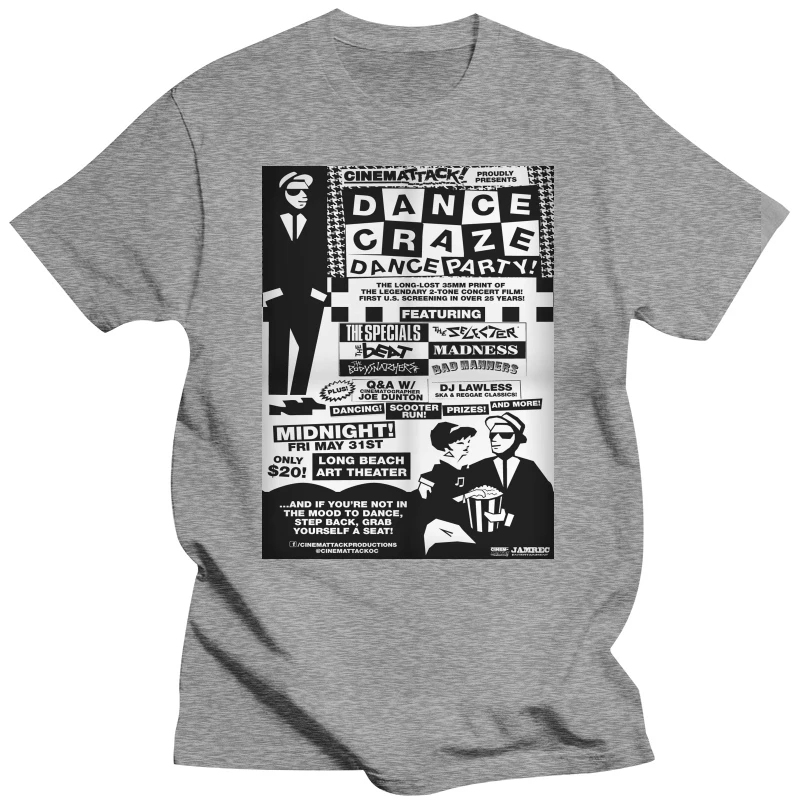 2 toni Ska Top Tee T Shirt Mens The Specials Dance Craze Madness 2 Tone Selecter Top T-Shirt di alta qualità