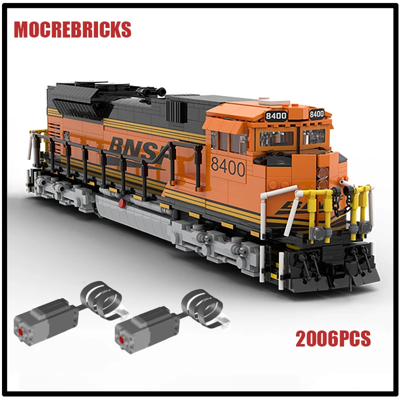 Urban Railway Freight Train 8400 SD70ACE Electric Trains With Power Motor Building Blocks Assembly Bricks Model Kid's Puzzle Toy