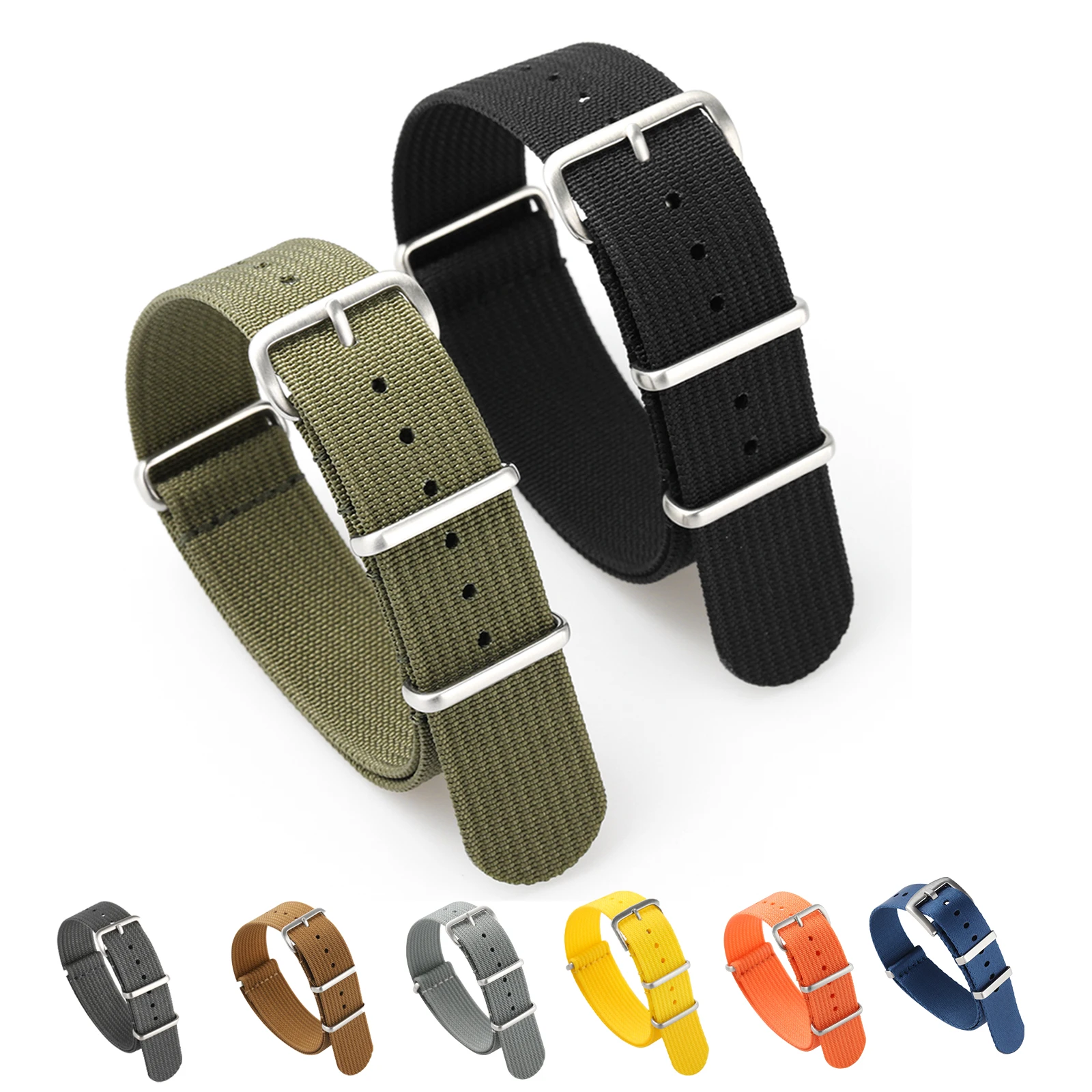 

High Quality Ribbed Nylon Strap 18mm 19mm 20mm 22mm Watch Band Waterproof Watch Strap Military Casual Watchband Army Sport Strap