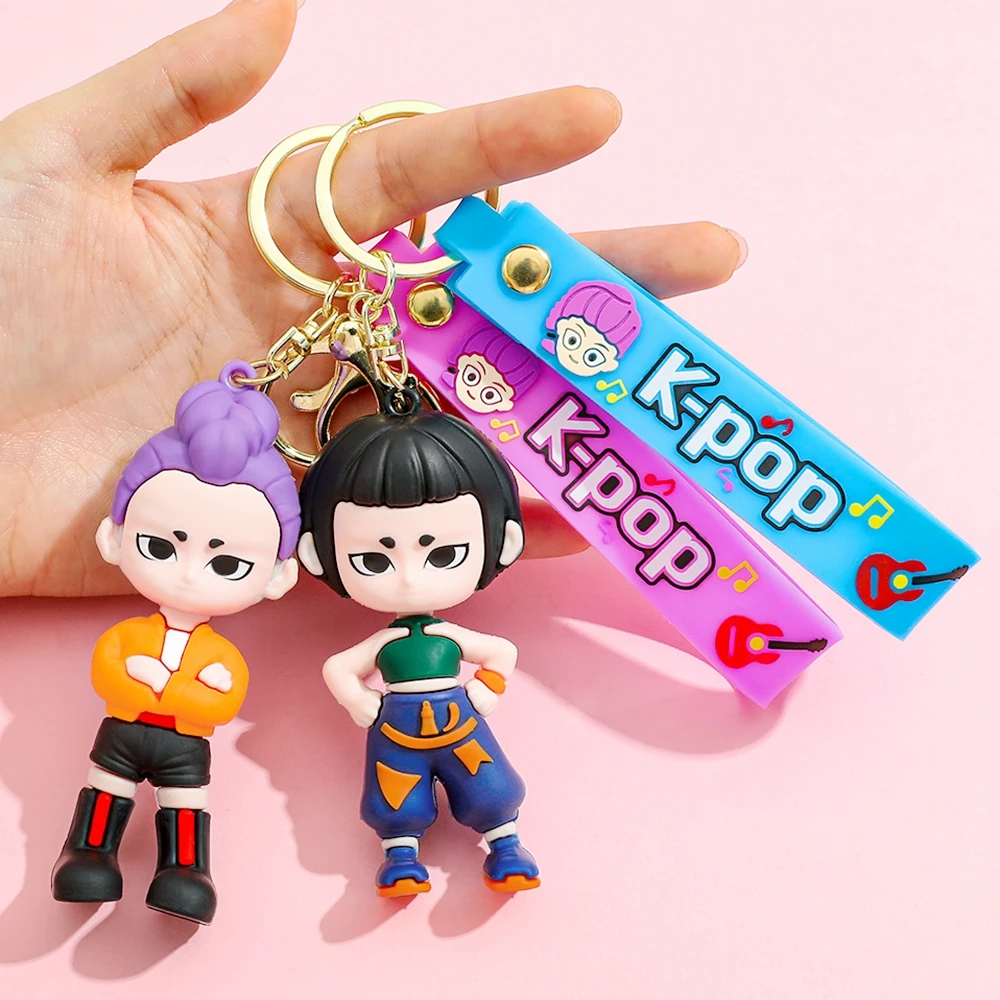 

1 Pc Cute Kpop Demon Hunters Action Figures Keychain Golden HUNTR/X Girl Group Singer Pvc Model Collection Kid Gift Toy
