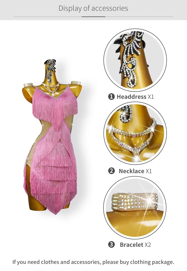2026 Lateinamerikanisches Tanzkleid, Damen-Ballroom-Röcke, Performance-Kostüm, Mädchen-Sexy-Kleidung, Abschlussball-Anzug, Damen-Fransenkleid, Elegante Tanzkleidung – Detail 4