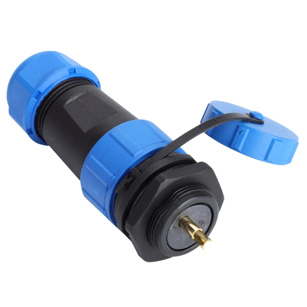 SP21 Waterproof Aviation Connector 2/3/4/5/9/12 Pin Rear Nut Type Aviation Plug with Cap Fire-Resistance Panel Mount Connector