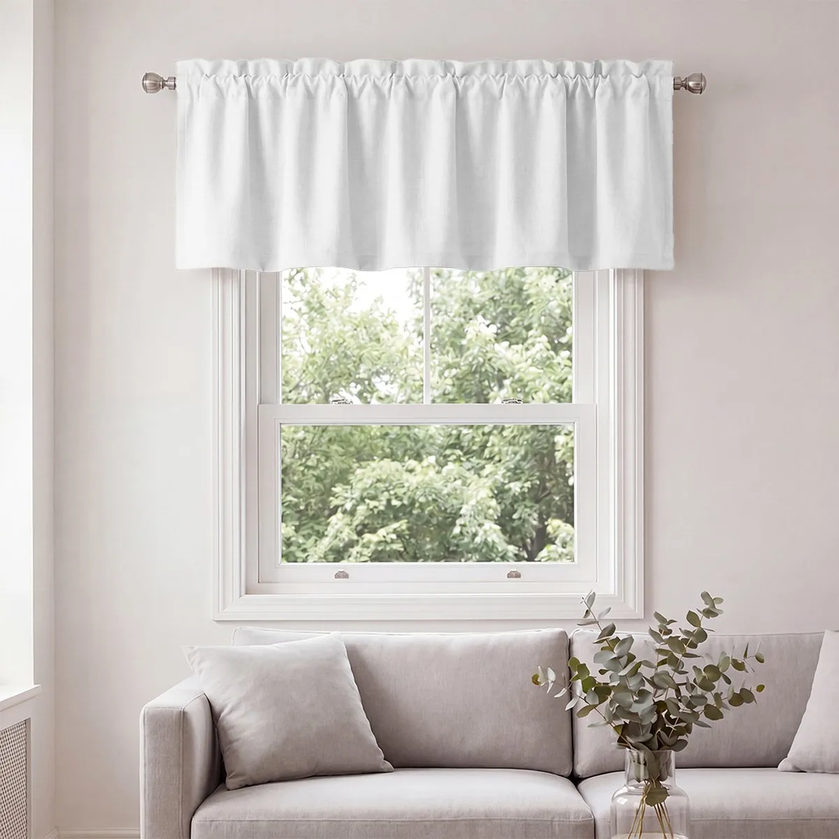 Böhmischer Weißer Fenstervorhang, Kunstleinen-Polyester-Stoff, Weicher Dicker Lichtfilter-Vorhang, Waschbar für Alle Jahreszeiten, Retro Japanisch