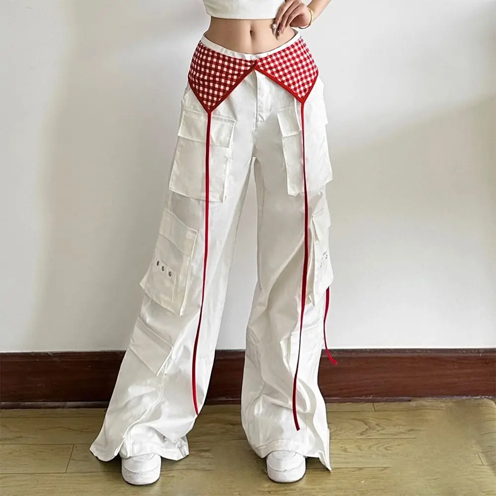 Minigonna in pizzo con fiori ricamati Vedi attraverso Y2K Streetwear Gonne increspate Gonna con volant con lacci a vita alta con design allacciato