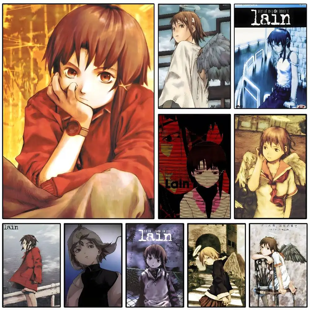 Серийные эксперименты Lain аниме фильм постер искусство с принтами украшение дома спальня гостиная подарок