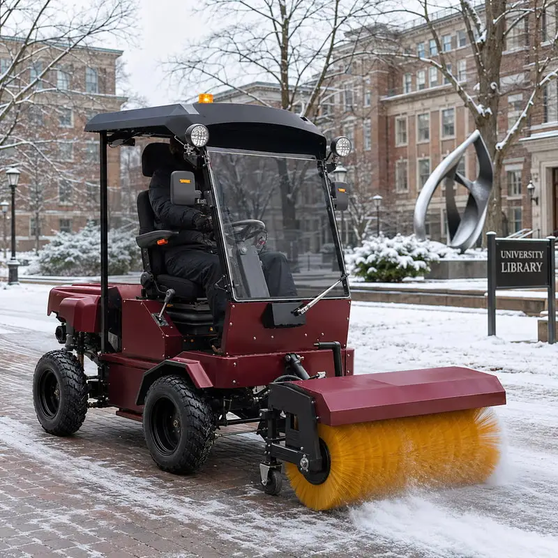 Industrial Ride on Snow Sweeper for Daily Snow Control Customized Snow Broom Machine for Sidewalks and Driveways