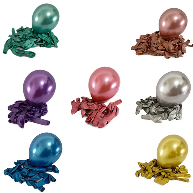 

30/50pcs 5/10inch Chrome Metallic Latex Balloons Gold Silver Red Green Blue Purple Metal Balloons Birthday Party Wedding Decor