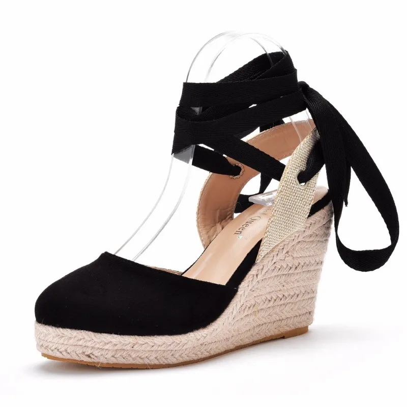 Spain Style Summer Elegance Espadrilles Wedges Heel Sandals Shoes High Heel Pumps Comfort Csaual Platform Lady Shoes