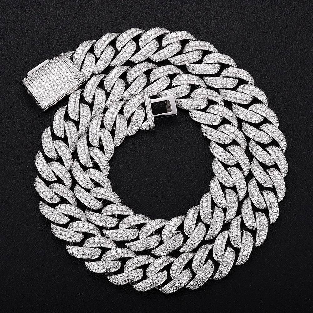 Luxury Tennis Necklace For Men Featuring Moissanite Suitable For Banquet Business Dinner And Prom Night