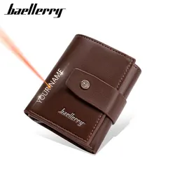 Baellerry New RFID Men Wallets Name Engraving Popup Card Holder Photo Holder Brand Male Purses High Quality Wallet For Boys