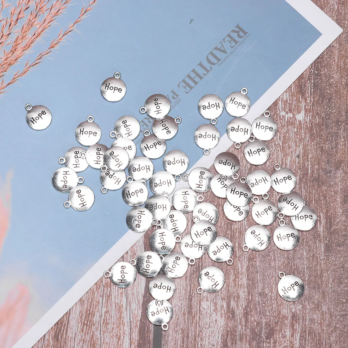 

100 Pcs Letter Pendant Alloy Charm Metal Charms Bracelet Jewelry Making Pendants