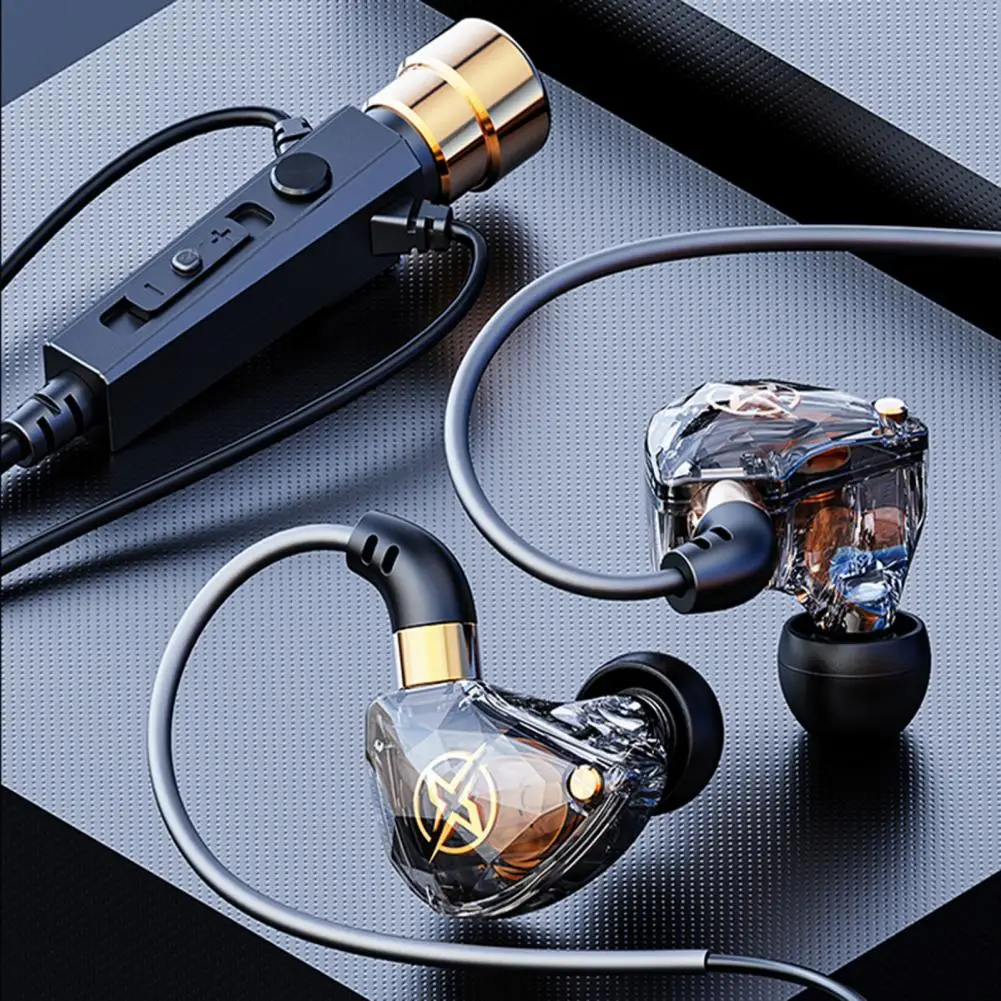 Simple Wired Earphone Adjustable Volume Wired Earbud Distortion-free High Fidelity Sound PC Wired Earbud  HD-compatible Calling