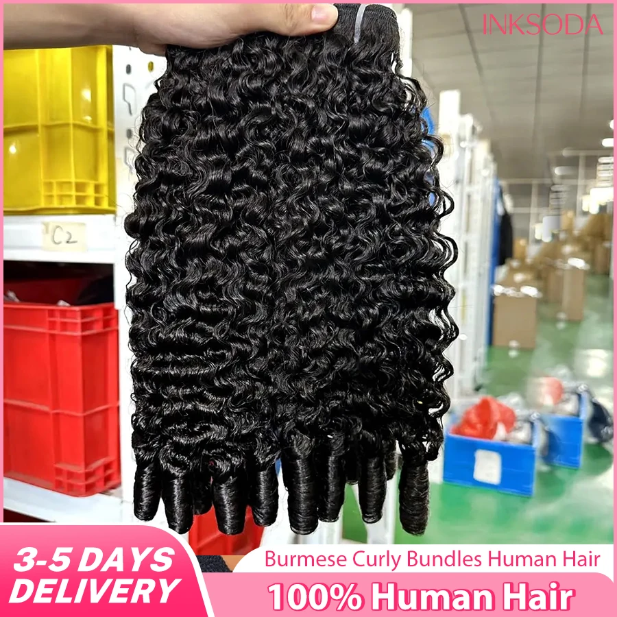 

Натуральные кудрявые пучки волос бирманского происхождения, 28-30 дюймов, 3 пучка, 100% необработанные, с витыми концами, настоящие волосы для наращивания
